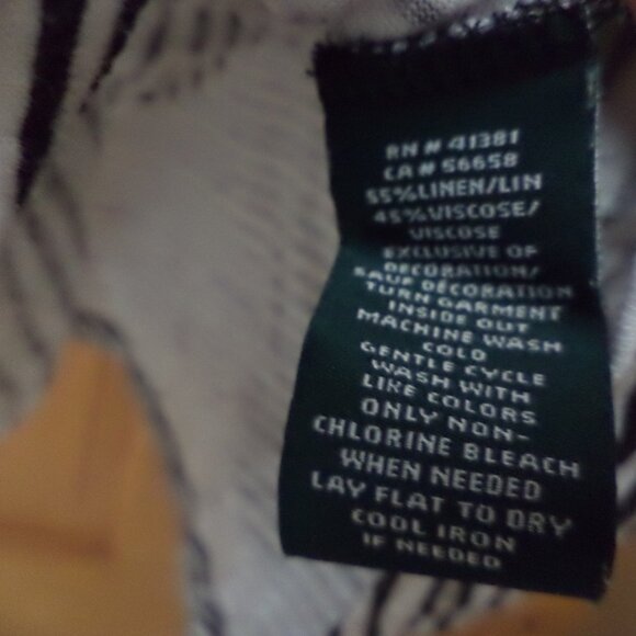 LAUREN T-Shirt ~White with Black Stripes + Knot at Waist ~ Size: L - Picture 6 of 7